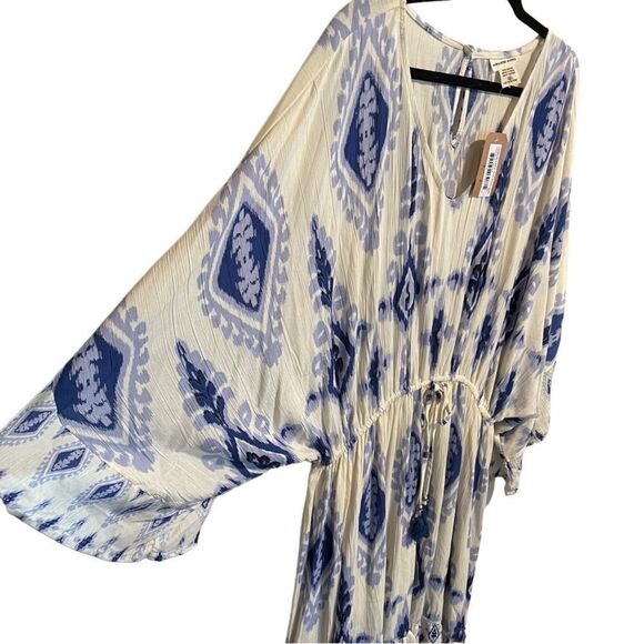 NWT- Romantic Gypsy- Women’s Blue & White Plus Size Conch Waist Dress, Size 2X - Picture 4 of 12